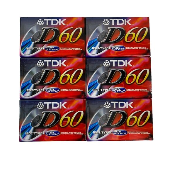 Other - TDK - D 60 High Output Blank Audio Cassette Tape IEC I/Type I BRAND NEW Set of 6